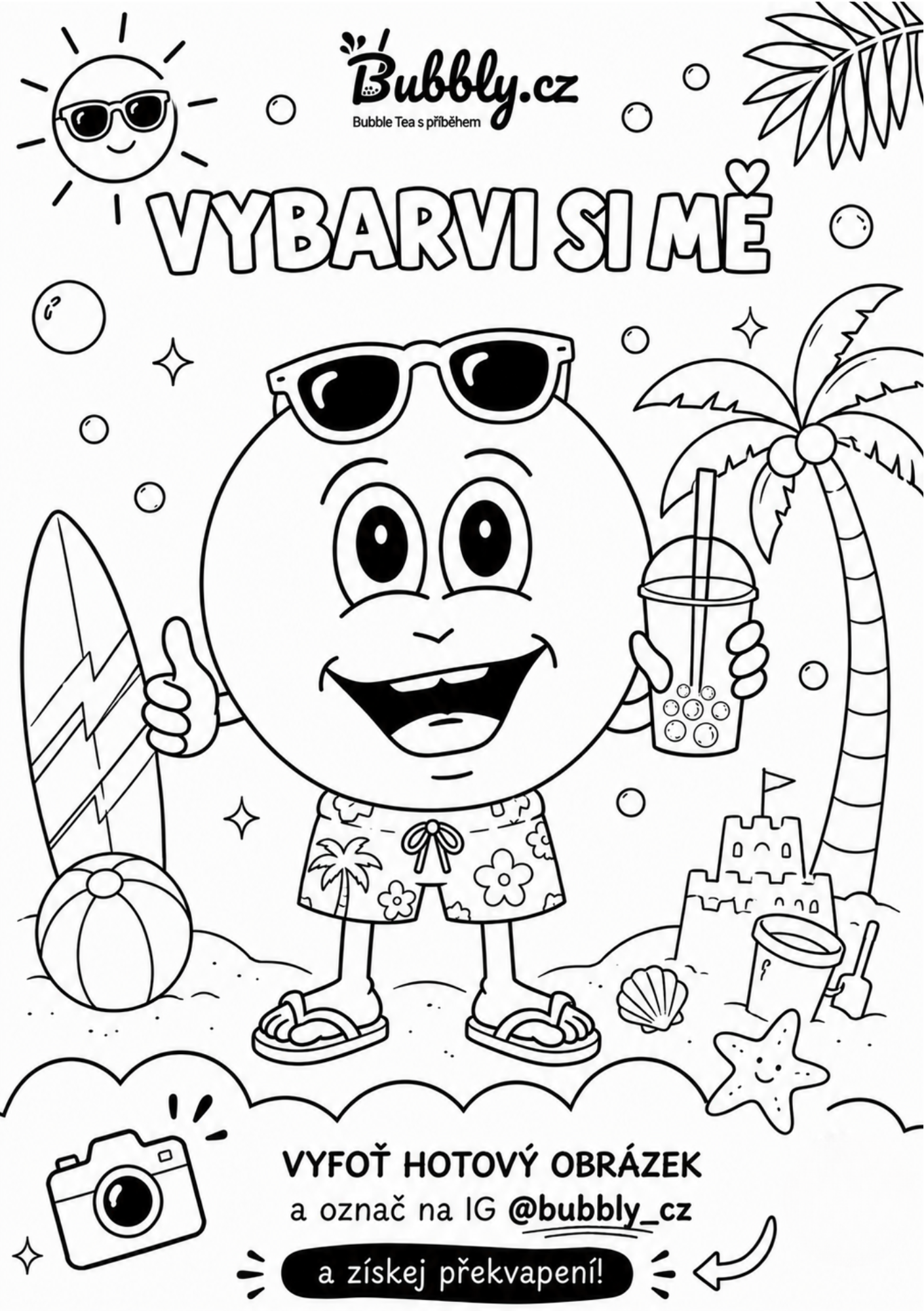 Letní omalovánka Bubbly